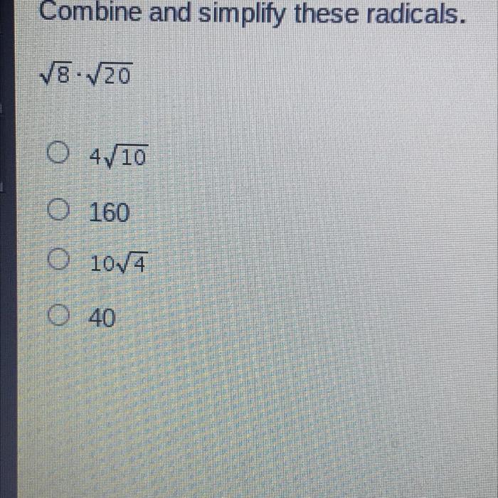 Radical combining expressions