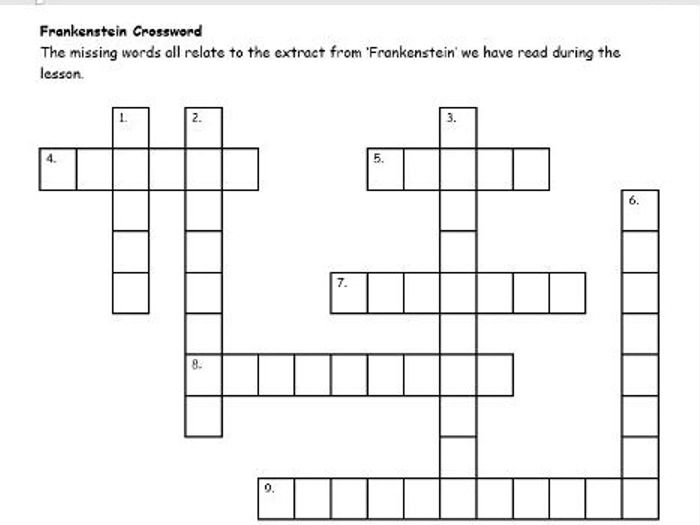 Frankenstein has one crossword answer