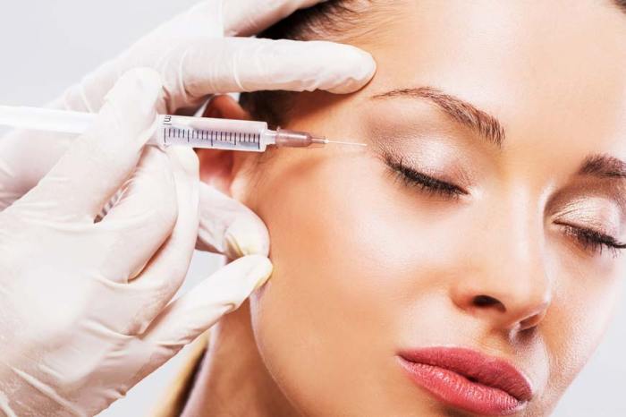 Most botox injections take place in milady