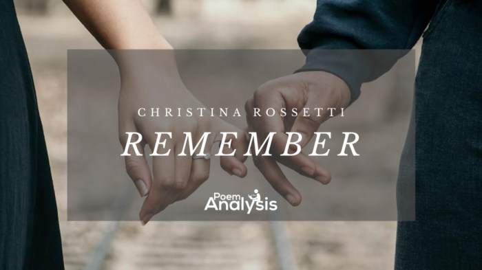 Analysis of remember by christina rossetti